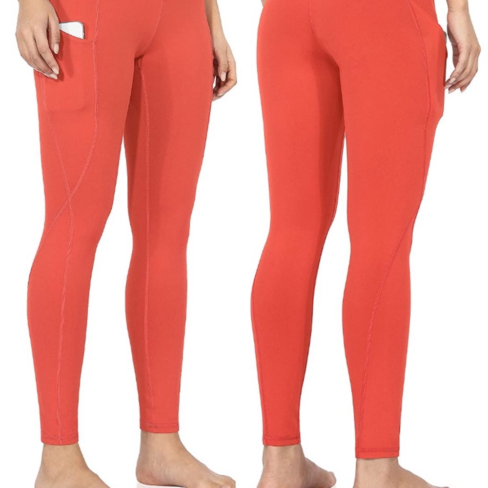 🧡5/$25🧡Coral leggings with pocket! - Sz S